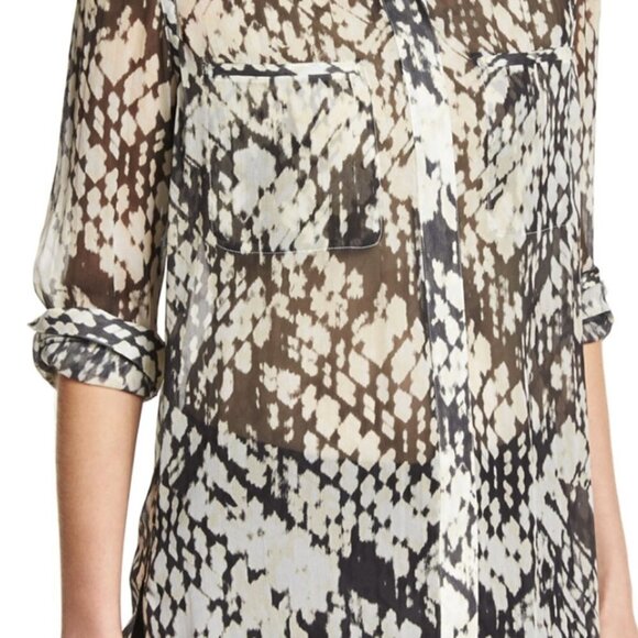 Vince Silk Basketweave Printed Button Down Shirt - Picture 14 of 15